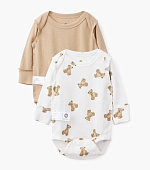 Happy Baby боди с длинным рукавом beige&bears (набор 2 шт.)
