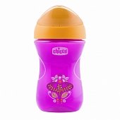 Chicco Easy Cup чашка-поильник (носик ободок), цвет розовый, рисунок цветочек, 266 мл.,12+