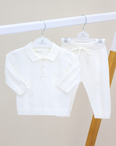 leoking костюмчик(кофточка и штанишки) цвет белый - фото  1