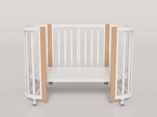 OLANT BABY кровать-трансформер с маятником Vila белый/бук - фото  5