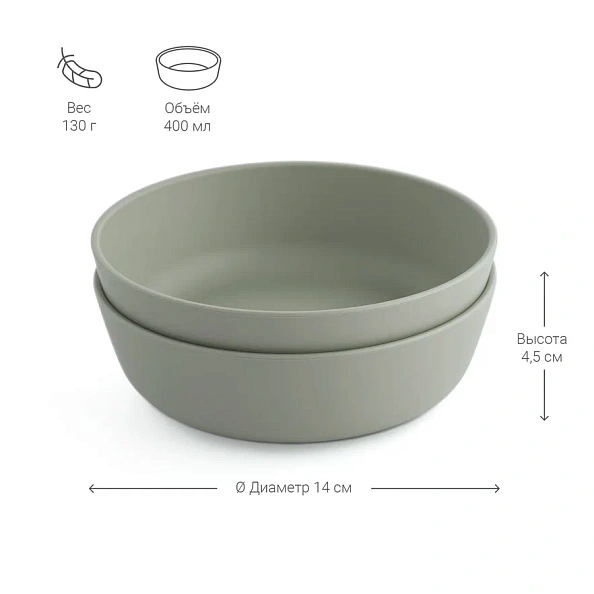 Edda набор мисок 2 штуки Шалфей - фото  6