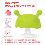 Mombella прорезыватель Грибочек силиконовый, зелёный