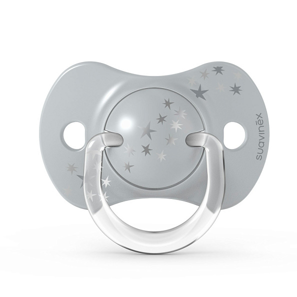 Suavinex набор пустышек 18 месяцев+ физиологическая силиконовая соска, 2 штуки серебро - фото  4