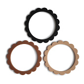 MUSHIE  3  Flower Bracelet Black/Caramel/Natural