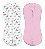 Summer Infant конверт для новорожденных 2 шт. Swaddlepod® размер S бабочки/розовый