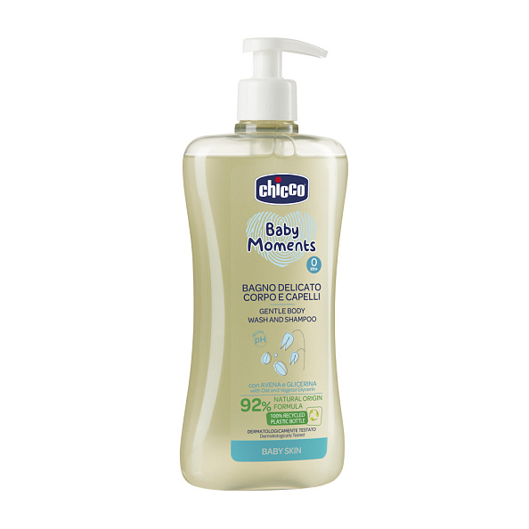 Chicco пенка 0+ для волос и тела 500 мл Baby Moments - фото  4
