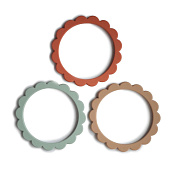 MUSHIE  Flower Bracelet Cambridge Blue/Clementine/Natural, 3 