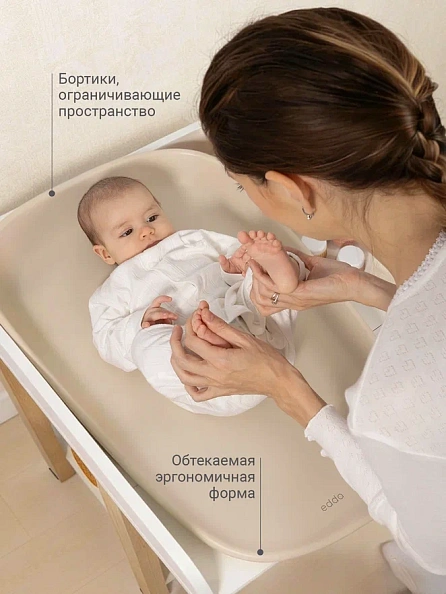 Edda пеленальный матрасик с эффектом ComfortWarm, Лён - фото  9