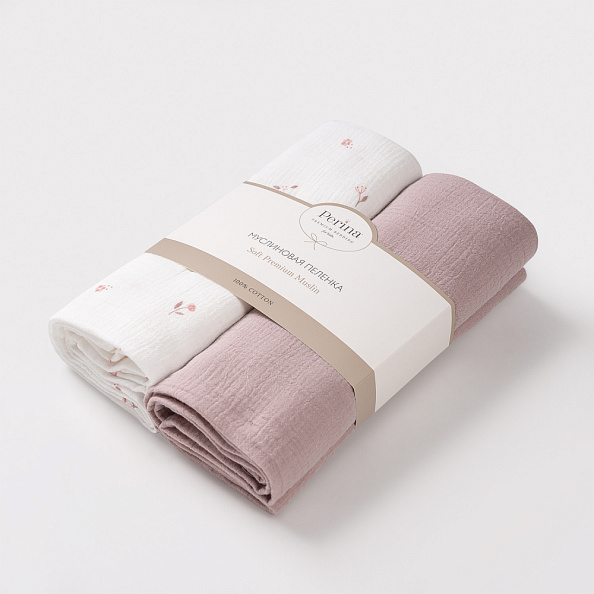 Perina комплект пелёнок детских (2 шт) Лето розовое/Мокко - фото  1