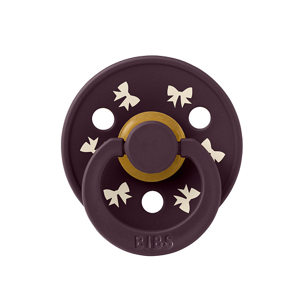 BIBS пустышка латексная Colour Holiday - Bow - Plum/Ivory - фото  1