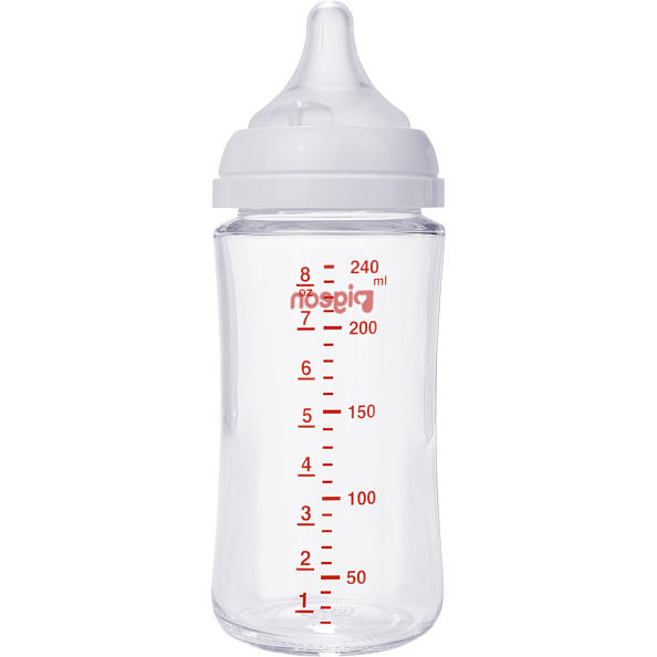 Pigeon бутылочка для кормления Перисталик Плюс с широким горлом 240 мл стекло - фото  2