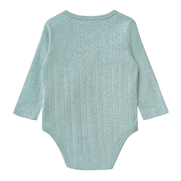Babybu боди с длинным рукавом ажур Fern Melange 100% органический хлопок - фото  2