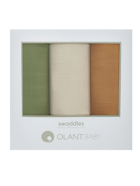 OLANT BABY комплект муслиновых пеленок 120х120, 3 штуки - фото  8