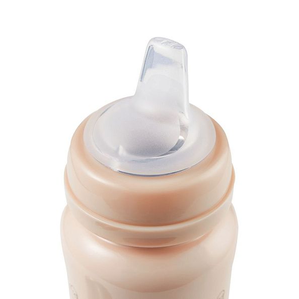 Happy Baby термобутылочка с силиконовой соской и соской-поильником 200 мл, sand