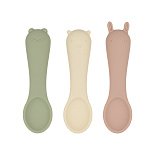 Edda ложка детская набор 3 штуки силикон Пломбир/микс