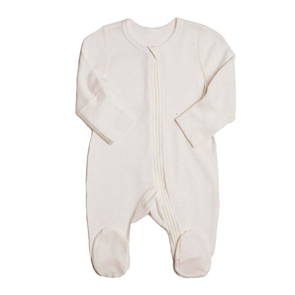 OLANT BABY комбинезон шерсть 100%, термобелье, на молнии, молочный - фото  1