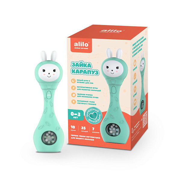 Alilo игрушка Зайка-Карапуз S1 бирюзовый - фото  4