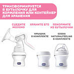 Chicco молокоотсос ручной с бутылочкой и с соской Natural Feeling