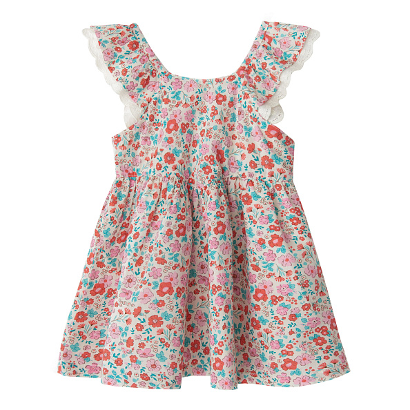 Babybu платье SUMMER BLOOMS 100% органический хлопок цвет красный - фото  1