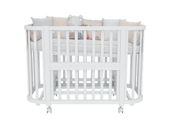 OLANT BABY кровать-трансформер с маятником Vila белый - фото  3