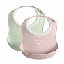 BabyBjorn Mini набор из 2-х нагрудников мягких с карманом нежно-розовый / нежно-зеленый