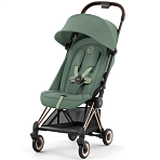 Cybex Коляска Coya Rosegold Leaf Green с дождевиком и бампером