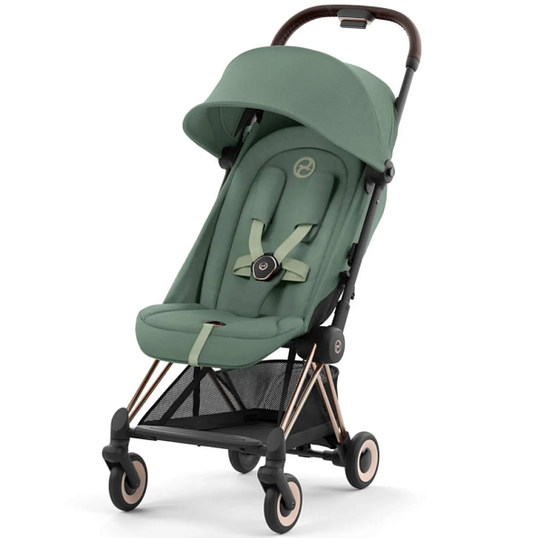 Cybex Коляска Coya Rosegold Leaf Green с дождевиком и бампером - фото  2