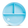Munchkin тарелка детская на присоске секционная Stay Put™с 6 мес., голубая - фото 1
