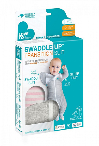 Love To Dream   Swaddle Up Transition Suit Original Grey  -   6