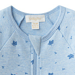 Babybu комбинезон на молнии Pale Blue Leaf 100% органический хлопок 