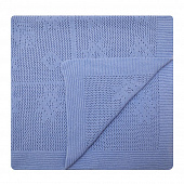 Wool&Cotton Плед ажур, 100% шерсть, голубой