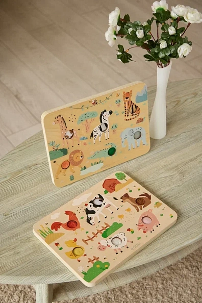 Edda тактильно-звуковая доска развивающая Сафари - фото  3
