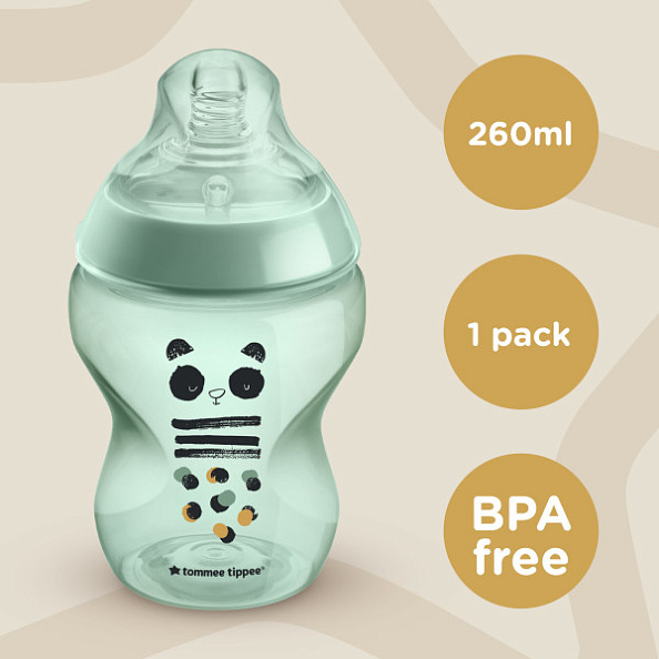 Tommee Tippee бутылочка для кормления Closer to nature, 260 мл., 0+, моно - фото  7