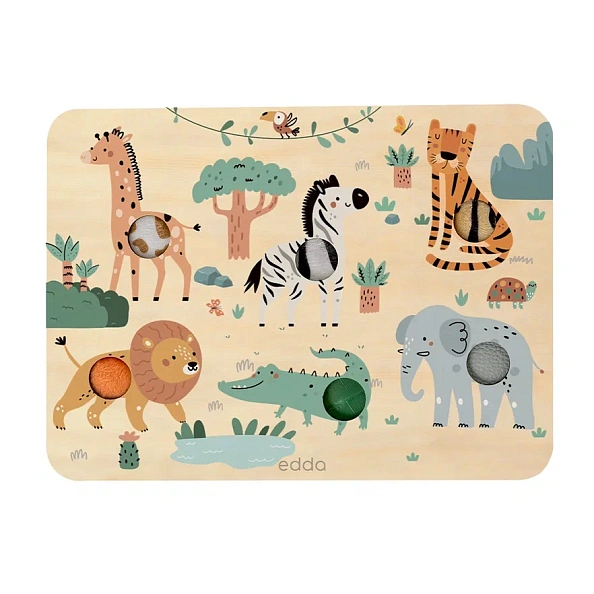 Edda тактильно-звуковая доска развивающая Сафари - фото  1