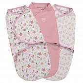 Summer Infant конверт для пеленания 3 шт. Swaddleme® размер S/M цветы/розовый/бабочки