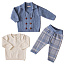 leoking костюм-тройка(жакет,кофточка,брюки) цвет синий