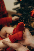 OLANT BABY носки шерсть плюш, цвет красный