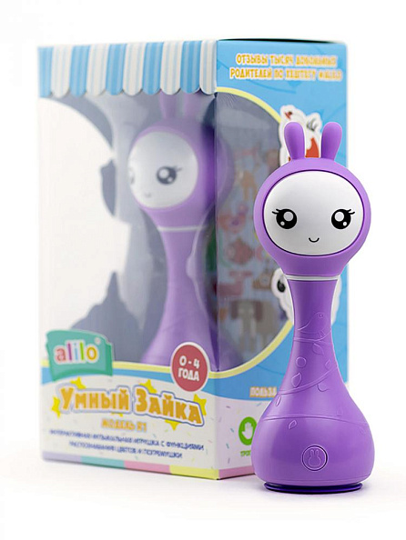 Alilo игрушка Умный зайка R1 музыкальная интерактивная фиолетовый - фото  1