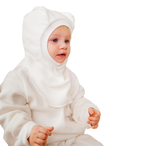 OLANT BABY шлем из флиса Siberia цвет молочный - фото  1