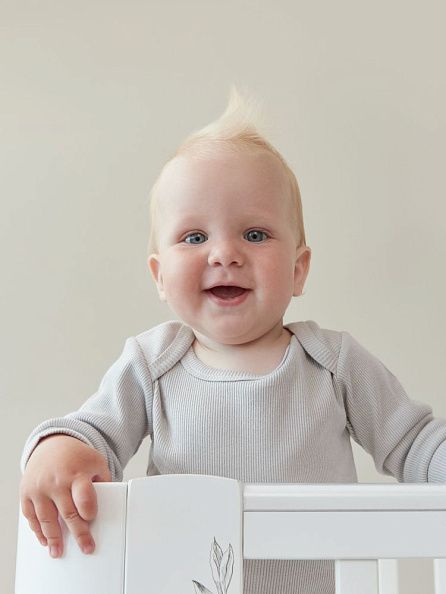 Happy Baby набор: боди с длинным рукавом 3 штуки grey, geese, milky
