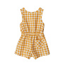 Babybu комбинезон без рукавов PINEAPPLE GINGHAM 70% органический хлопок 30% лен цвет желтый - фото 2