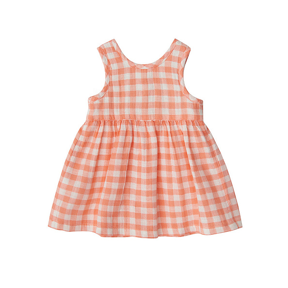 Babybu сарафан PAPAYA GINGHAM 100% органический хлопок цвет оранжевый - фото  3