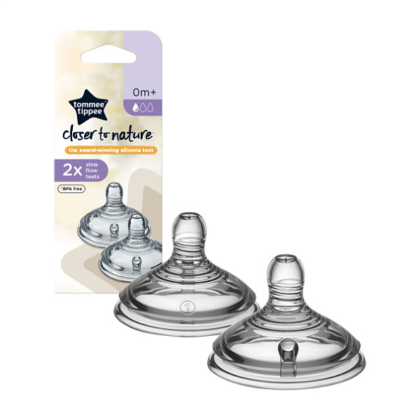 Tommee Tippee соска силиконовая для бутылочки Closer to nature, медленный поток, 0+, 2 шт. - фото  4