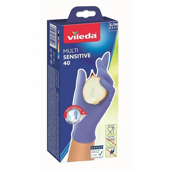 VILEDA перчатки нитриловые одноразовые 40 штук M/L