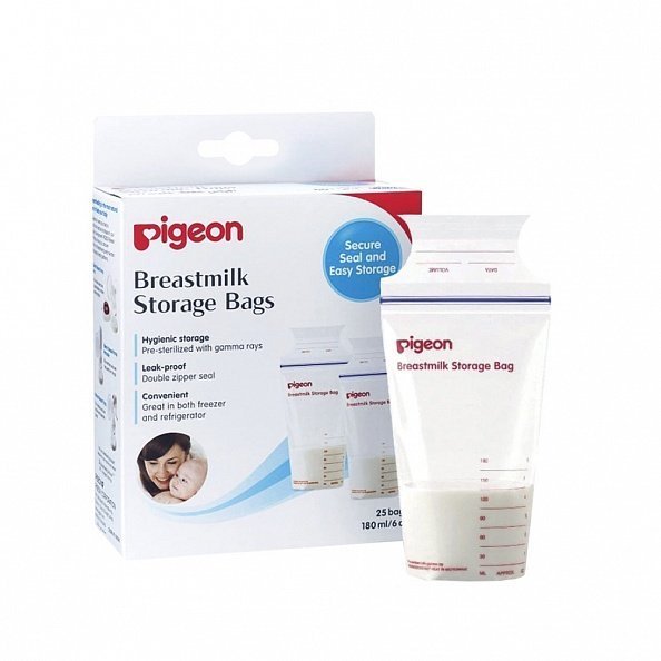 Pigeon пакеты для заморозки и хранения грудного молока 180 мл 25 штук