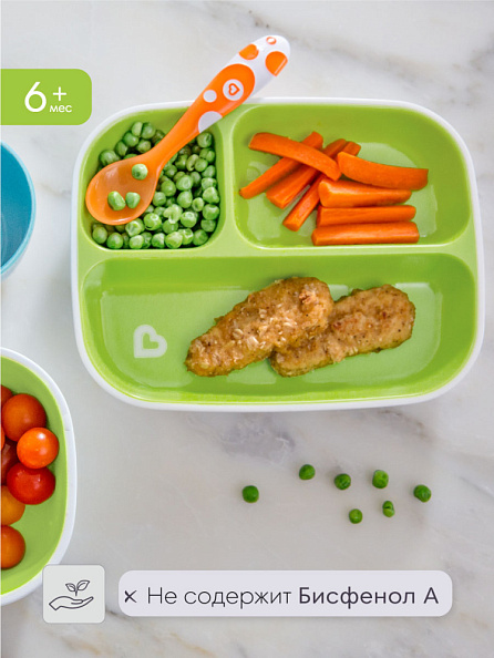 Munchkin тарелки детские секционные Splash™ набор 2шт. с 6 мес., голубая зеленая - фото  7