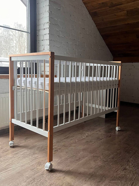 OLANT кровать приставная Элвис (Elvis) белый/бук - фото  8