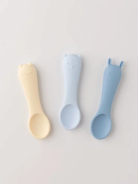Edda ложка детская набор 3 штуки силикон Небо - фото  11