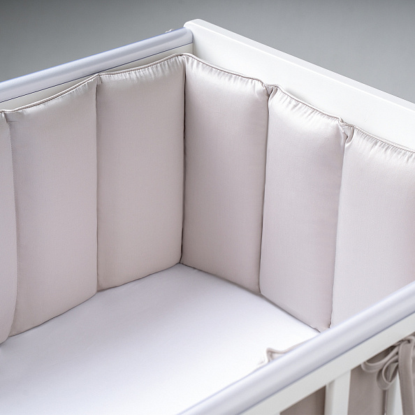 Perina защита для детской кроватки (фенс-бортик) "Sateen Collection" (жемчужно-серый) - фото  4