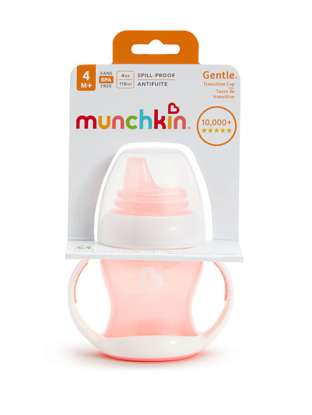 Munchkin обучающий поильник-чашка Gentle™ с ручками розовый 4+ 120мл.  - фото  16
